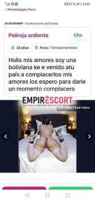 soy boliviana ardientes ke e benidodo complacerlis mis amores los espero para pasarlo rico